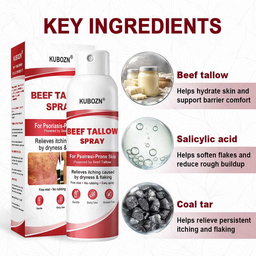 KUBOZN® Beef Tallow Spray for Itchy, Flaky Psoriasis Skin