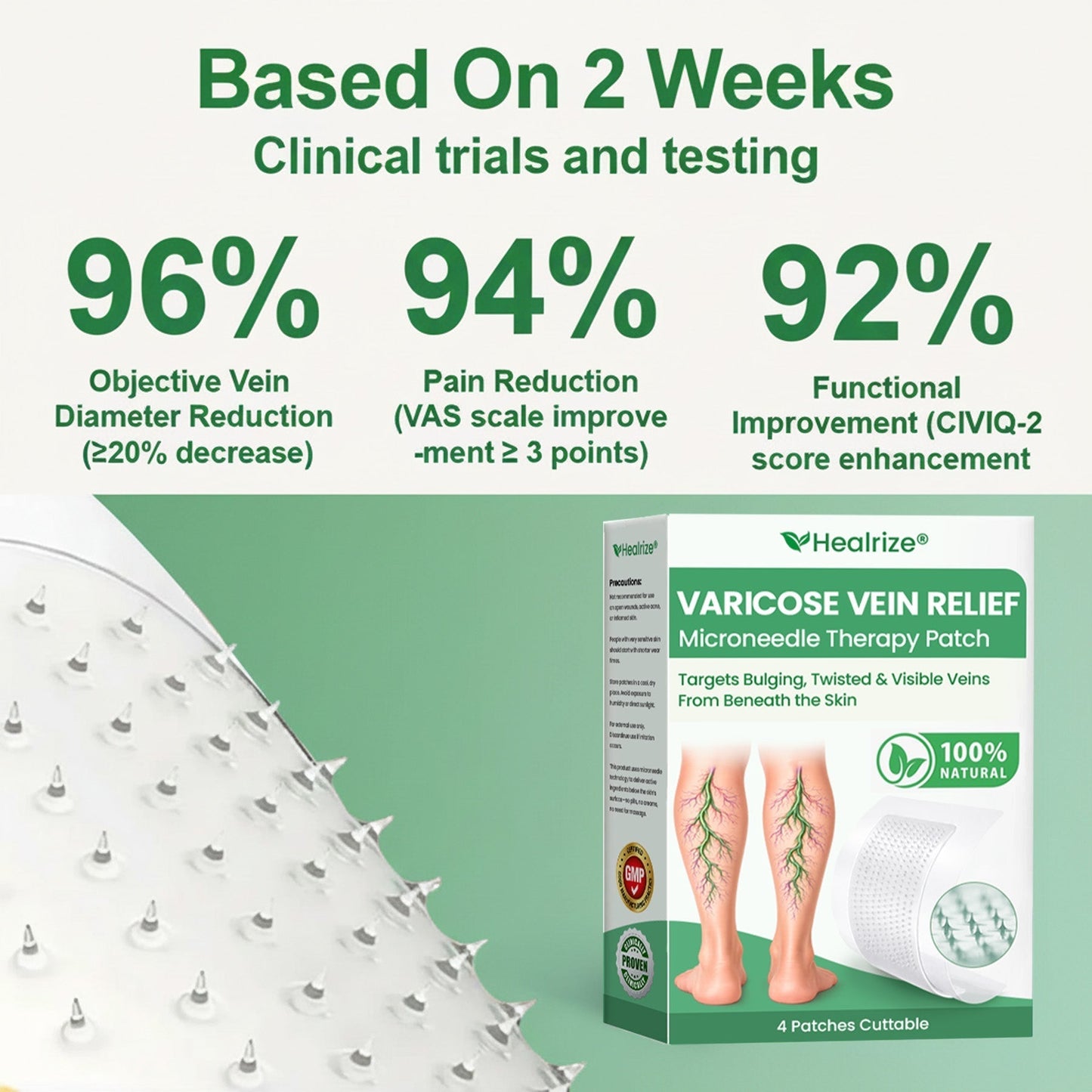 Healrize® VeinEase Microneedle Care Patch⚡Instant Relief, Long-Term Results