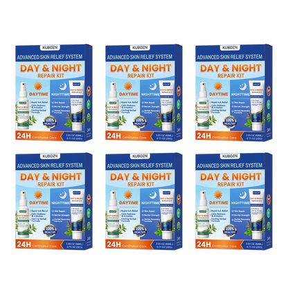 KUBOZN® Psoriasis Day & Night Repair System - 100% Steroid-Free Relief Duo for Plaques, Scaling & Itch