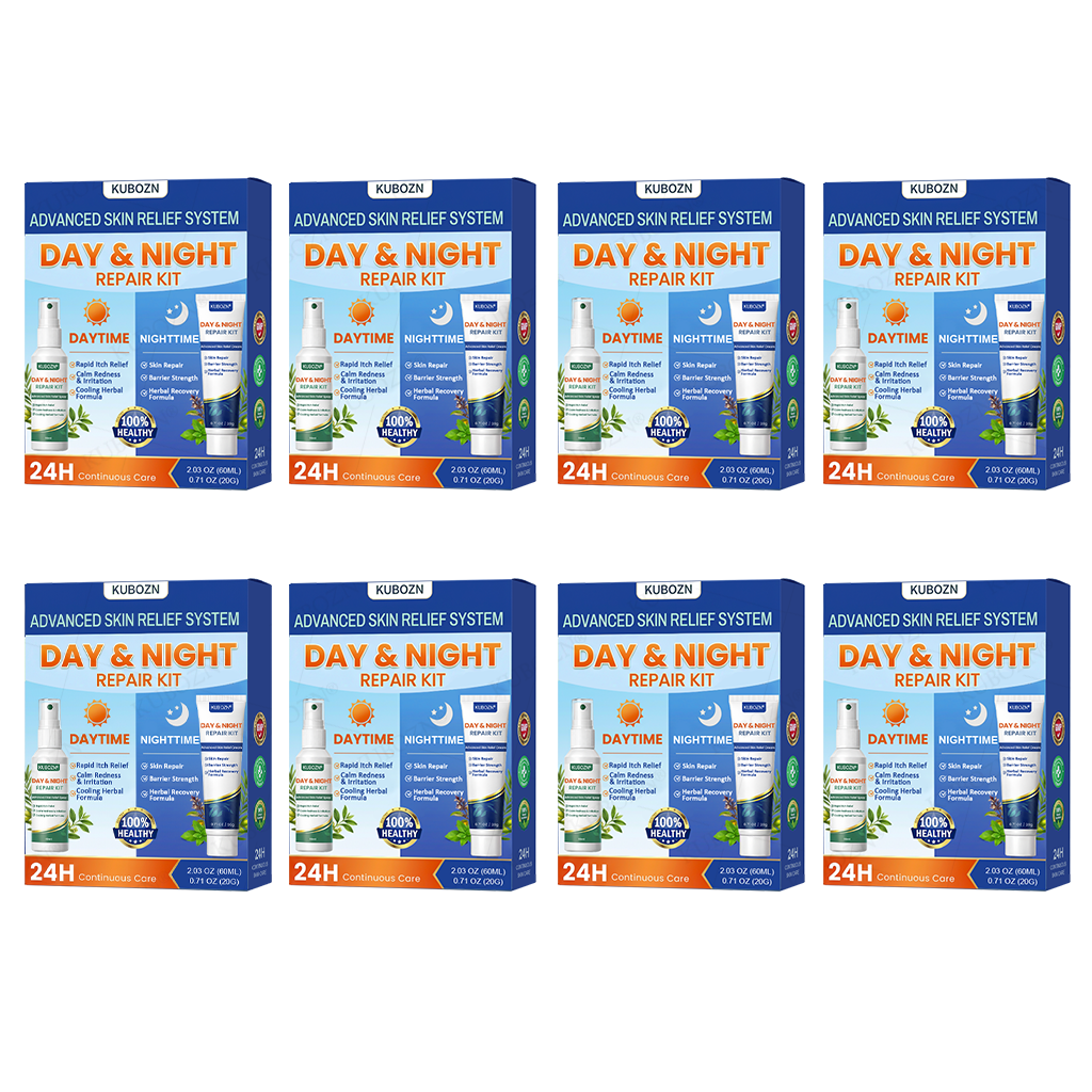KUBOZN® Psoriasis Day & Night Repair System - 100% Steroid-Free Relief Duo for Plaques, Scaling & Itch