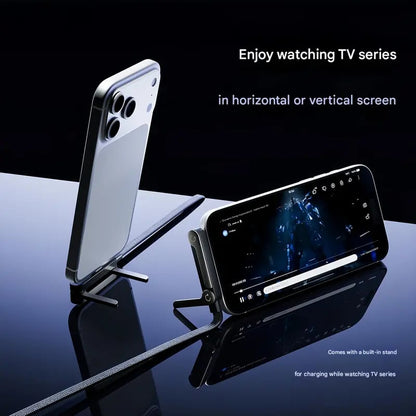 🥇KUBOZN® 2-in-1 Invisible Holder Charger Cable – 240W Fast Charging Cord with Built-In Phone Stand (Offer)